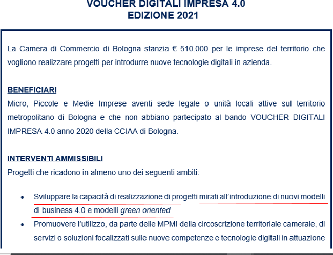 Voucher digitali Impresa 4.0 Edizione 2021